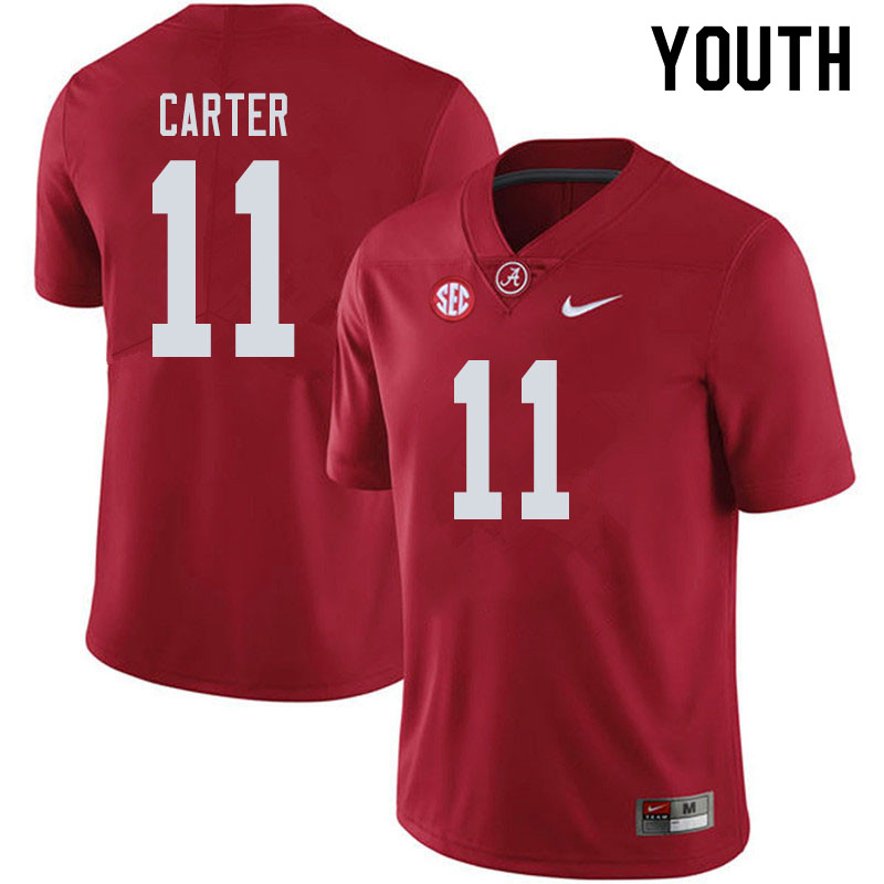 Alabama Crimson Tide Youth Scooby Carter #11 Crimson NCAA Nike Authentic Stitched 2019 College Football Jersey LP16A48PC